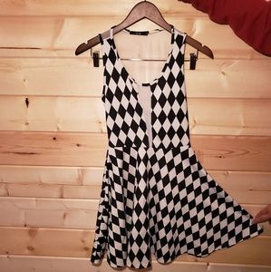Papaya Checker Mesh Dress